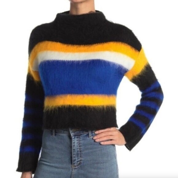 Abound Sweaters - Abound NWT Colorblock Fuzzy Funnel neck Sweater szM